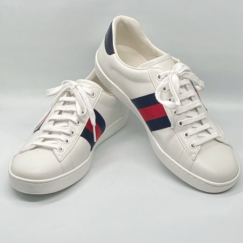Gucci New Ace Leather Sneakers size 8.5/us size 9.5 - Picture 4 of 12